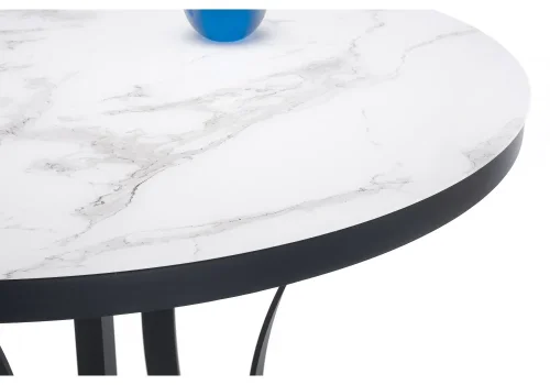 Стеклянный стол Нейтон белый мрамор / графит 462090 Woodville столешница белая мрамор из стекло фото 2