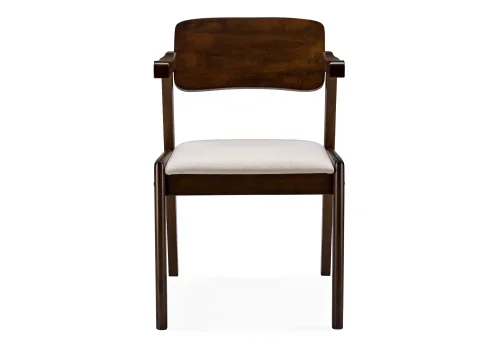 Деревянный стул Velma dirty oak / light beige 15524 Woodville, бежевый/ткань, ножки/массив гевеи/коричневый, размеры - ****510*550 фото 3