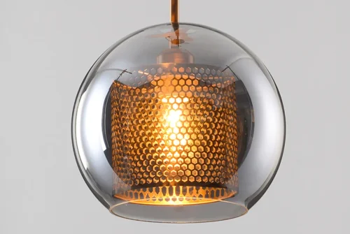 Светильник подвесной CATCH SMOKY D30 186739-23 ImperiumLoft серый 1 лампа, основание бронзовое в стиле современный минимализм  фото 12