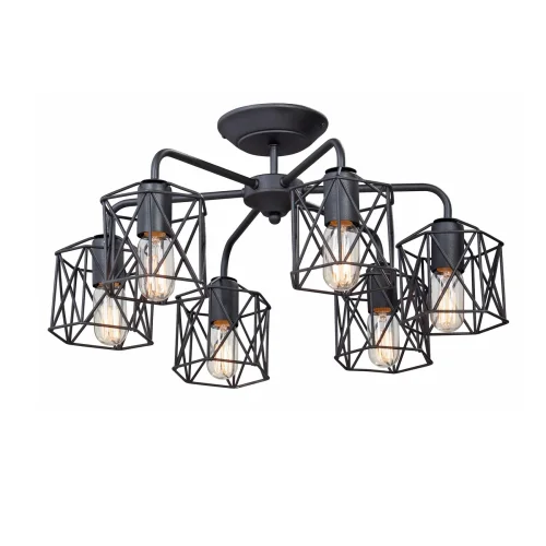 Люстра потолочная V4382-1/6PL Vitaluce без плафона на 6 ламп, основание чёрное в стиле лофт 