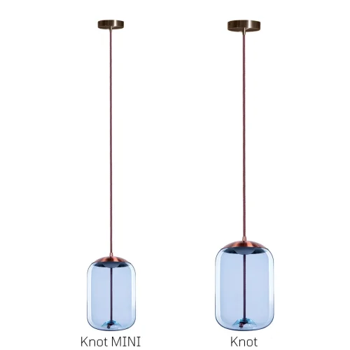 Светильник подвесной LED Knot 8133-C mini LOFT IT голубой 1 лампа, основание медь в стиле модерн  фото 6