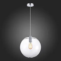 Светильник подвесной Noor SL1056.133.01 ST-Luce прозрачный 1 лампа, основание хром в стиле современный шар