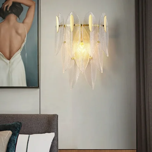 Бра NIBA WALL B 207954-26 ImperiumLoft прозрачный на 2 лампы, основание золотое в стиле современный лофт фото 5