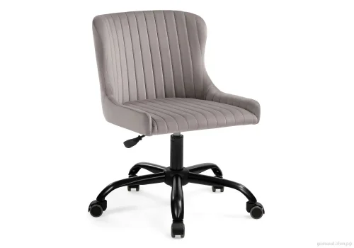 Компьютерное кресло Эдон серое  566504 Woodville, серый/велюр, ножки/пластик/чёрный, размеры - *820***500*600