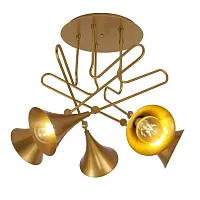 Люстра потолочная JAZZ PINTURA ORO 6352 Mantra матовая золото на 5 ламп, основание матовое золото в стиле современный 