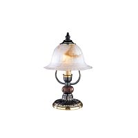 Настольная лампа P 2801 Reccagni Angelo белая 1 лампа, основание бронзовое коричневое латунь дерево металл в стиле классический 