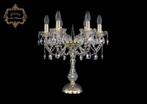 Настольная лампа 12.21.6.141-45.Gd.Sp Bohemia Art Classic прозрачная 6 ламп, основание золотое металл в стиле классический 