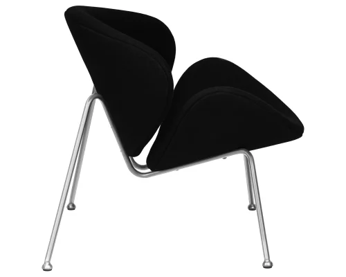 Кресло дизайнерское  72-LMO EMILY, цвет сиденья черный (AF9), цвет основания хромированная сталь Dobrin, чёрный/ткань, ножки/металл/хром, размеры - ****810*780 фото 2