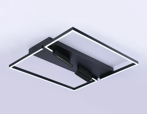 Светильник потолочный LED с пультом FL51468 Ambrella light чёрный 1 лампа, основание чёрное в стиле современный хай-тек с пультом квадраты фото 3