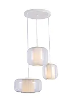 Светильник подвесной Ember V11815-3P Moderli прозрачный на 3 лампы, основание белое в стиле современный каскад