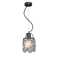 Светильник подвесной V5326-1/1S Vitaluce прозрачный на 1 лампу, основание чёрное в стиле современный классический 