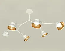 Светильник потолочный XB9055101 Ambrella light золотой белый 6 ламп, основание белое в стиле хай-тек современный 