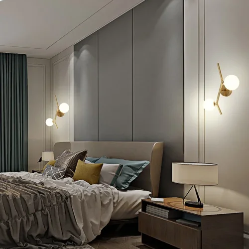 Настенный светильник MATHIA WALL 208290-23 ImperiumLoft белый на 2 лампы, основание латунь в стиле современный фото 3 Настенный светильник MATHIA WALL 208290-23 ImperiumLoft белый на 2 лампы, основание латунь в стиле современный фото 3