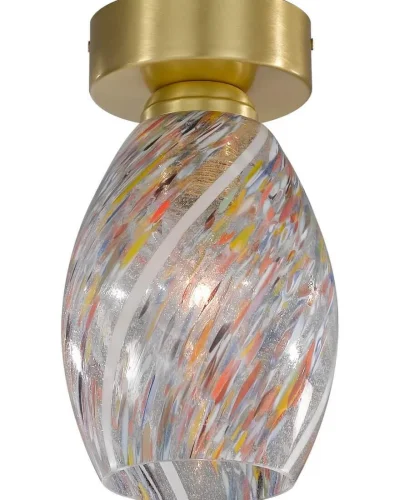 Светильник накладной PL 10034/1 Reccagni Angelo прозрачный разноцветный 1 лампа, основание матовое золото в стиле современный классический круглый фото 2