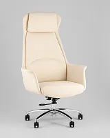 Кресло руководителя TopChairs Viking NEW, бежевое УТ000039422 Stool Group, бежевый/экокожа, ножки/металл/хром, размеры - *1300****