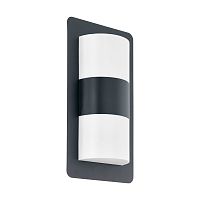 Настенный светильник Сistierna 98086 Eglo уличный IP44 чёрный 2 лампы, плафон белый в стиле современный E27