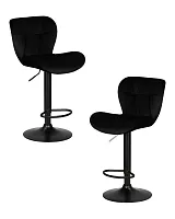 Стул барный набор 2 шт. SET-2 5022_BlackBase-LM BARNY BLACK, цвет сиденья черный велюр (MJ9-101), цвет основания черный Dobrin, /велюр, ножки/металл/чёрный, размеры - 890*1100***460*540 Стул барный набор 2 шт. SET-2 5022_BlackBase-LM BARNY BLACK, цвет сиденья черный велюр (MJ9-101), цвет основания черный Dobrin, /велюр, ножки/металл/чёрный, размеры - 890*1100***460*540