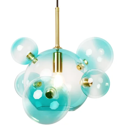 Светильник подвесной Bolle 2027-P6 Blue mini LOFT IT голубой 1 лампа, основание белое в стиле модерн молекула шар фото 5