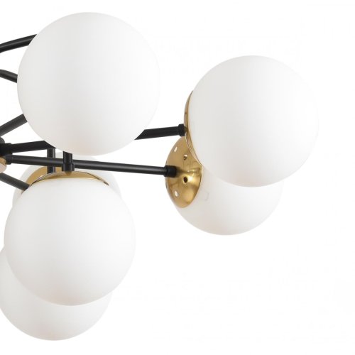 Люстра потолочная Elrona 8375/12C Lumion белая на 12 ламп, основание чёрное в стиле современный шар фото 7