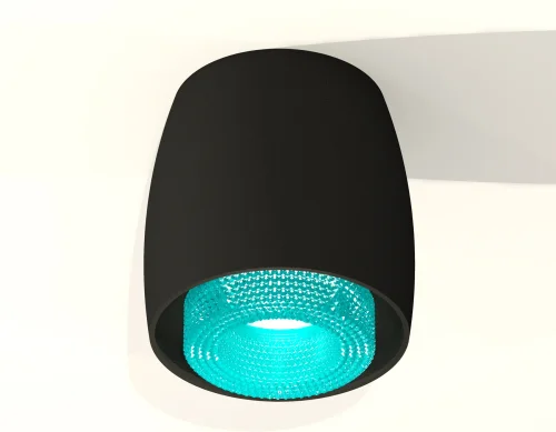 Светильник накладной Techno spot XS1142023 Ambrella light чёрный голубой 1 лампа, основание чёрное в стиле современный хай-тек круглый фото 3