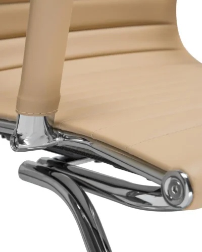 Офисное кресло для посетителей 102N-LMR CODY, цвет сиденья бежевый, цвет основания хромированная сталь Dobrin, бежевый/экокожа, ножки/металл/хром, размеры - ****535*600 фото 9