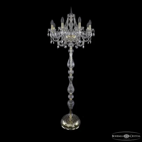 Торшер 1411T1/8/195-165 G Bohemia Ivele Crystal sp без плафона 8 ламп, основание золотое в стиле классический
