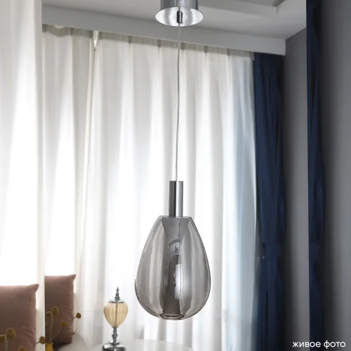 Светильник подвесной LED GAUDI SP4W LED SMOKE Crystal Lux серый на 1 лампу, основание хром в стиле современный фото 6