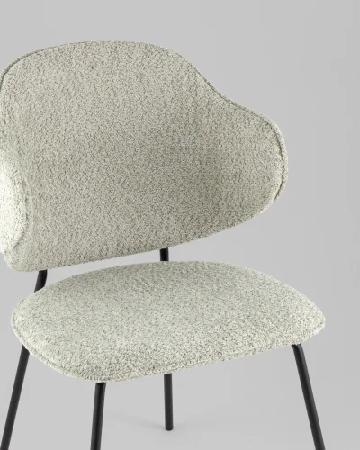 Стул Bellamy, букле мятный УТ000040259 Stool Group, мятный/букле, ножки/металл/чёрный, размеры - *820**** фото 6