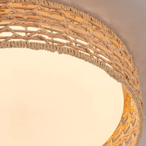 Люстра потолочная LED с пультом Conrad 4749-4C F-promo бежевая белая на 1 лампу, основание бежевое в стиле современный с пультом фото 3