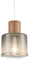 Светильник подвесной 382-526-01 Velante прозрачный серый 1 лампа, основание коричневое бежевое в стиле современный кантри выдувное