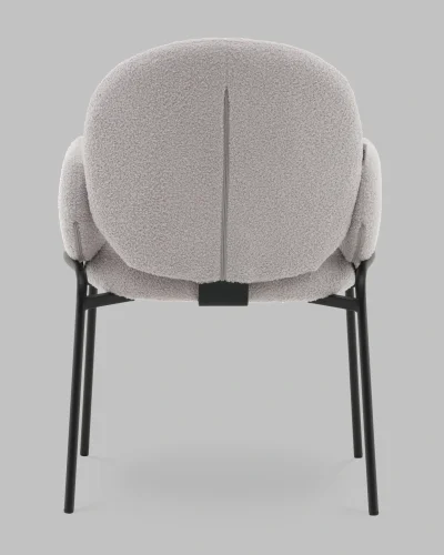 Стул с подлокотниками Моллек букле светло-серый УТ000041635 Stool Group, серый/букле, ножки/сталь/чёрный, размеры - ***** фото 5