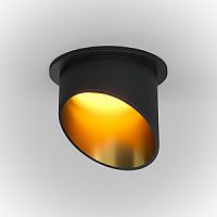 Светильник точечный Lipari DL044-01-GU10-B Maytoni чёрный золотой 1 лампа, основание чёрное в стиле современный 