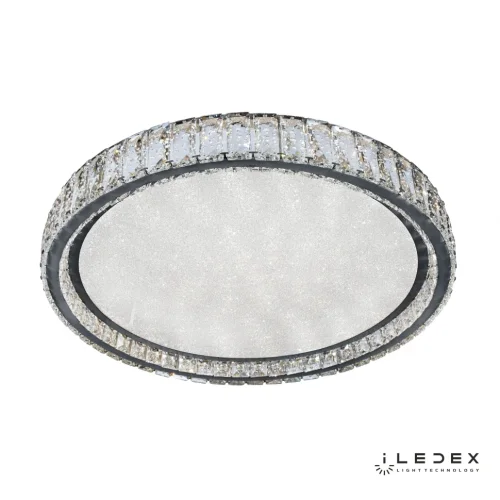 Светильник потолочный LED с пультом Crystal 16163/600 CR iLedex прозрачный на 1 лампу, основание хром в стиле хай-тек современный с пультом