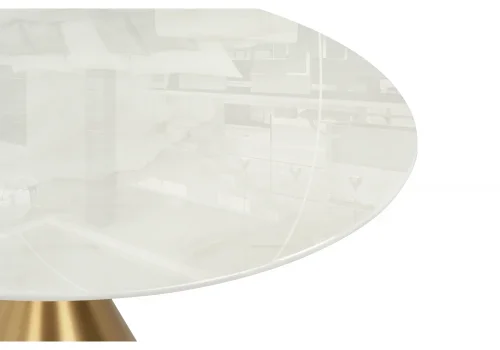 Cтол Jaklin 130x73 белый мрамор / сатинированное золото 15902 Woodville столешница белая мрамор из искусственный камень фото 6