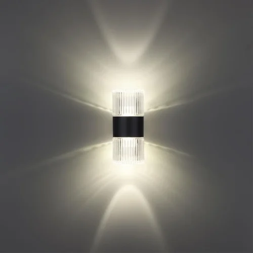 Настенный светильник уличный LED Estima 359292 Novotech уличный IP65 чёрный на 1 лампу, плафон прозрачный в стиле современный LED фото 4