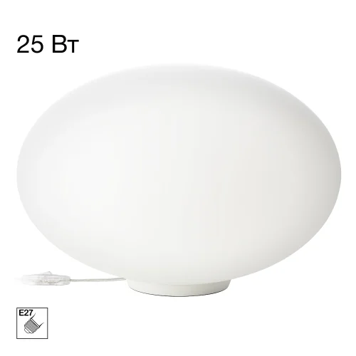 Настольная лампа Ron CL941E28T0 Citilux белая на 1 лампу, основание белое полимер в стиле современный шар Настольная лампа Ron CL941E28T0 Citilux белая на 1 лампу, основание белое полимер в стиле современный шар