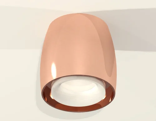 Светильник накладной Techno spot XS1144020 Ambrella light розовый золотой 1 лампа, основание белое в стиле современный хай-тек круглый фото 2