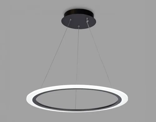 Светильник подвесной LED с пультом FA4343 Ambrella light чёрный белый 1 лампа, основание чёрное в стиле хай-тек минимализм модерн с пультом кольца фото 4