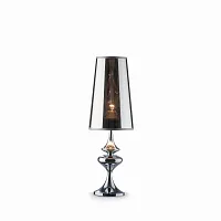 Настольная лампа ALFIERE TL1 SMALL Ideal Lux хром серая на 1 лампу, основание серое хром металл в стиле современный 