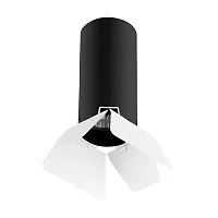 Светильник накладной Rullo R487436 Lightstar чёрный белый 1 лампа, основание чёрное в стиле хай-тек круглый