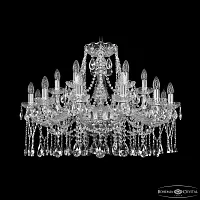 Люстра подвесная 1413/12+6/300 Ni Bohemia Ivele Crystal без плафона на 18 ламп, основание никель прозрачное в стиле классический sp