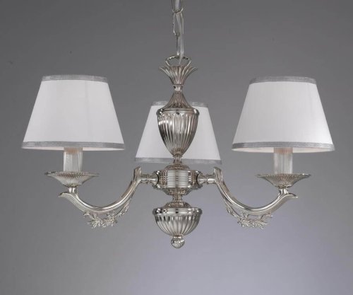 Люстра подвесная L 9830/3 Reccagni Angelo белая на 3 лампы, основание никель в стиле классический  фото 2