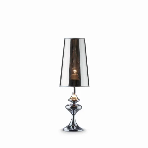 Настольная лампа ALFIERE TL1 SMALL Ideal Lux хром серая на 1 лампу, основание серое хром металл в стиле современный 