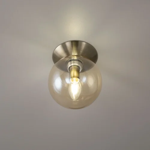 Светильник потолочный Томми CL102513 Citilux янтарный 1 лампа, основание бронзовое в стиле модерн шар фото 3