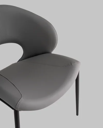 Стул Вивьен экокожа серый УТ000040870 Stool Group, серый/экокожа, ножки/металл/чёрный, размеры - *780**** фото 7