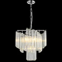 Люстра подвесная MAJESTIC 81433/6C CHROME Natali Kovaltseva прозрачная на 6 ламп, основание хром в стиле современный 