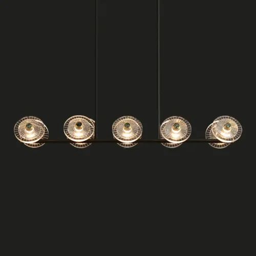 Светильник потолочный JANICA LONG L8 Black Brass 205366-23 ImperiumLoft прозрачный 8 ламп, основание латунь в стиле современный  фото 5