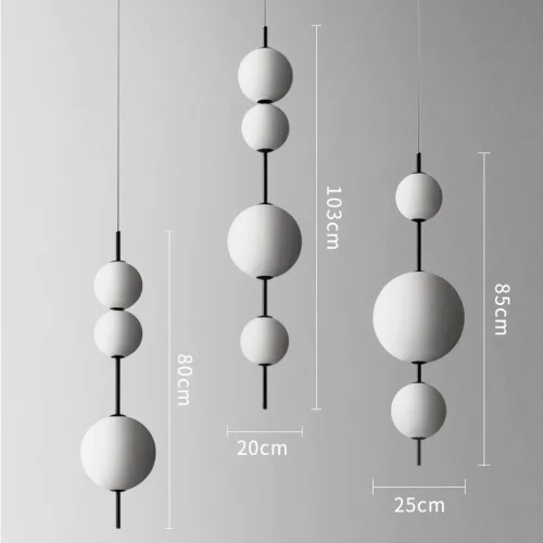 Светильник подвесной LED White 85415-22 ImperiumLoft белый 3 лампы, основание чёрное в стиле современный  фото 27