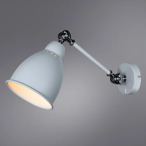 Бра с выключателем лофт Braccio A2054AP-1WH Arte Lamp белый на 1 лампа, основание белое в стиле лофт  фото 2