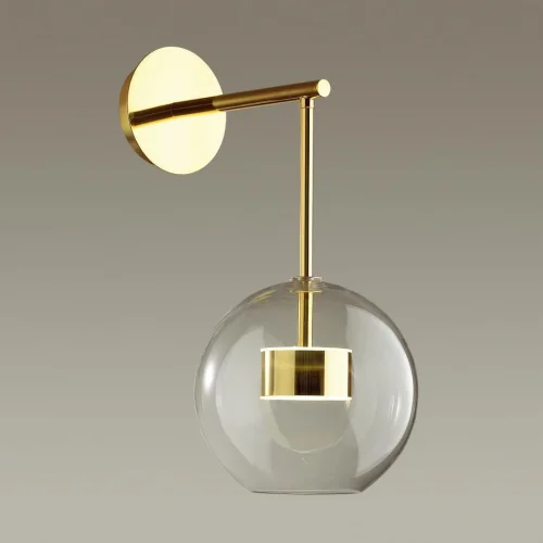 Бра с выключателем LED Bubbles 4640/12WL Odeon Light прозрачный на 1 лампа, основание золотое в стиле современный шар